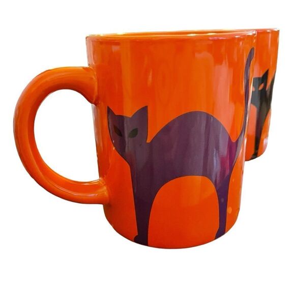 2 BLACK CAT COFFEE MUGS - Picture 2 of 5